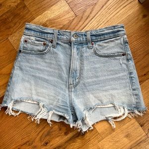 Abercrombie high rise mom denim shorts